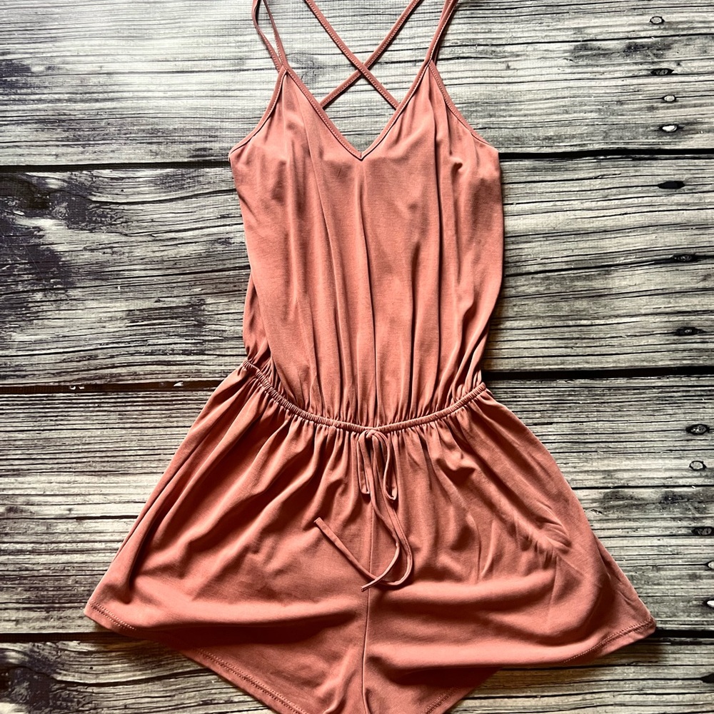 Pink Strappy Romper